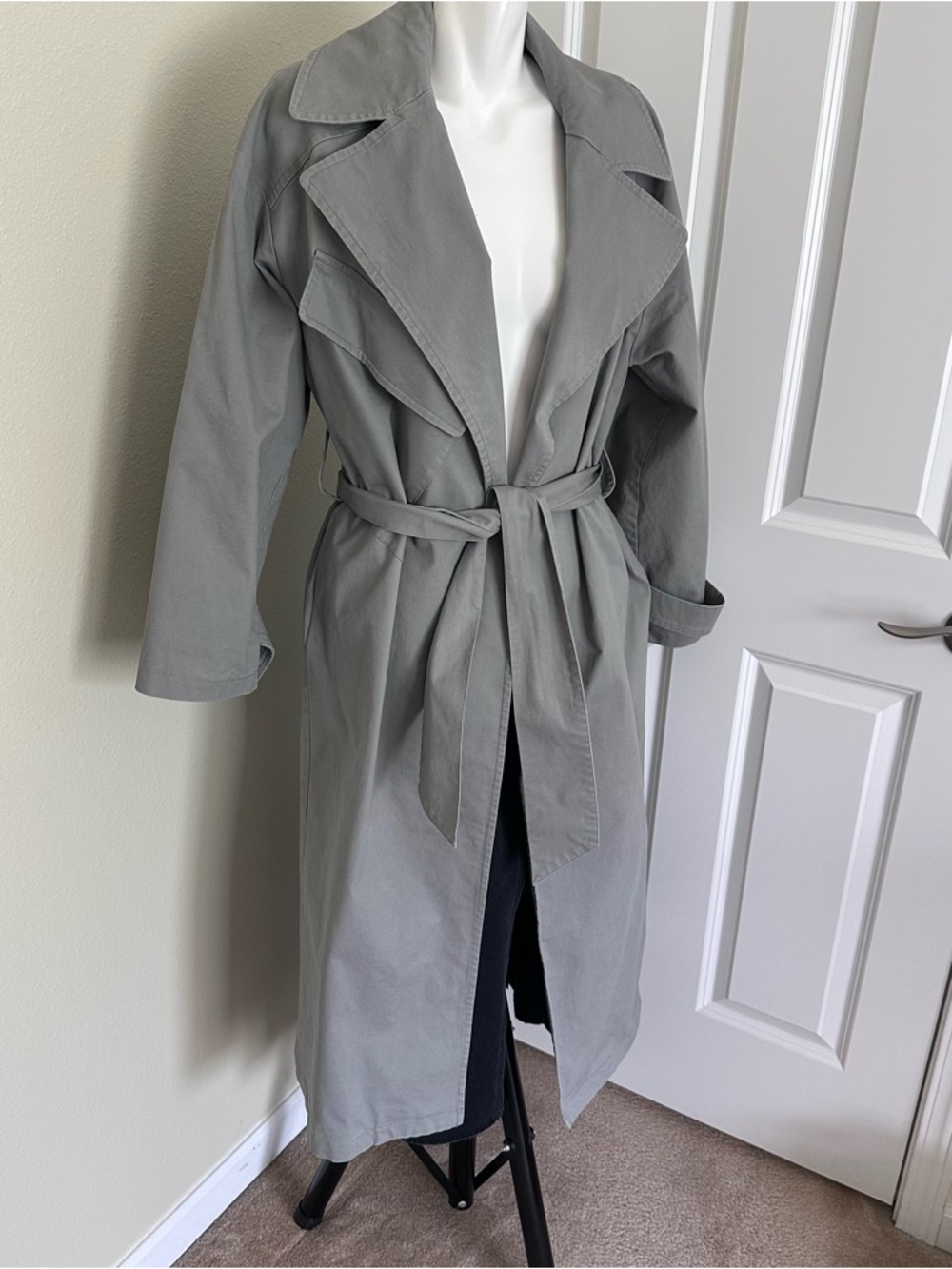 Light Gray Trench Coat - Women’s Classic Trench Oversized